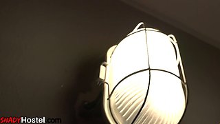 Busty hostel room MILFS 3way drilled by military man