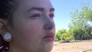 Busty amateur teen outdoor hardcore facial action