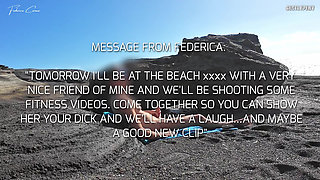 BEACH DICKFLASH FOR TWO GIRLS:my friend Fede goes to the beach with a friend of hers and arranges a spicy encounter with my cock