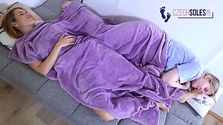 Lesbian Teen Foot Worship and Smelling in Bed - HD Fetish Video