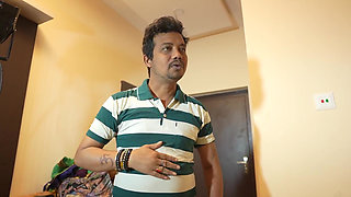 Girl Costumer with Waiter Having Fun and Romance