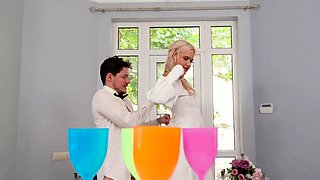 Slutty bride fucked by the best man before the wedding