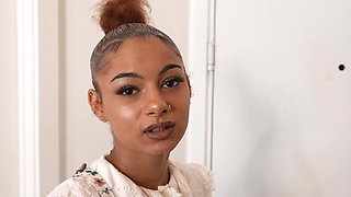 Skinny Dora's sensual sucking in POV