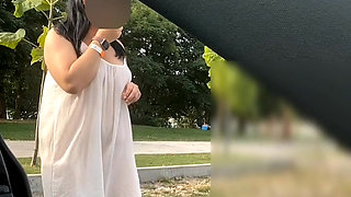 MILF in a sheer, sexy dress.