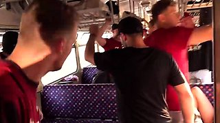 Busty Blonde Pikup A Train And Get Gang Banged