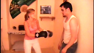 Intense punching and beating of slave