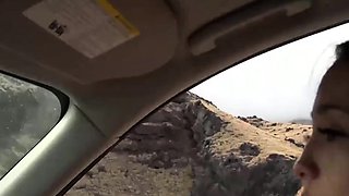 TEEN ASIAN SKANK MILKS DICK IN CAR