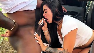 Red-hot xxx porn! She asks to witness my hard-on in the car