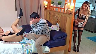 Cheating Boyfriend Creampies Cleaning Lady While Girlfriend Sleeps - Winter Steph Big Tits Latina MILF