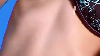 Blonde skinny teen Eli fucked by step brother with big cock on the beach