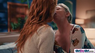 Redheads nipples pulled n facesitted by busty dominant milf