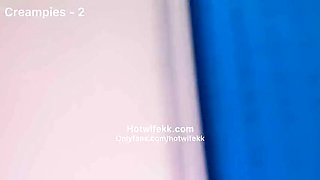 Hotwifekk and SexySaraBee take creampies at outdoor gloryhole pool party