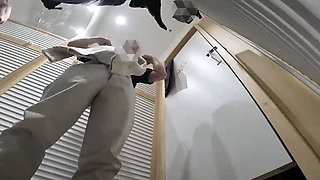 Slutty French Teacher Helps Me Cum in Public Dressing Room - Voyeur Store Milan - Misscreamy