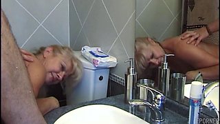Blonde MILF Takes Rough Pounding in Steamy Shower
