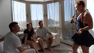 Amateur Redhead Sata Jones Gets Massive Dick From Coworkers In Unplanned Group Sex