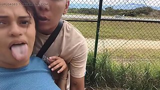 Jerking Off My Lover While Riding a Motorbike Near the Airport – Outdoor Sucking & Fucking