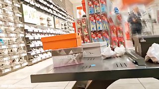 Upskirt No Panties In A Shoe Store - Candid Pussy In Public