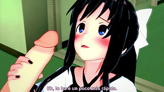 Very hot schoolgirl takes all her cum out of her boyfriend and doesn't stop until she is satisfied - hentai +18