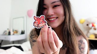 Busty piss fetish babe plays with toys on urine soaked table