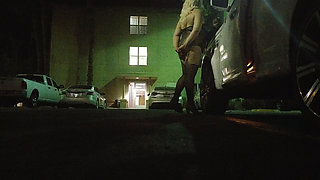 Thick BBW Wife in Lingerie in Public Hotel Parking Lot! Badblondiemonroe