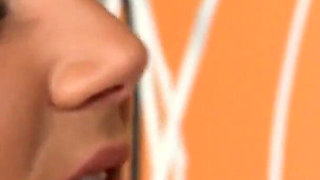 Beautiful brunette with amazing boobs and ass gets banged in the bathtub