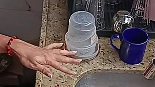 Stepmom in the Kitchen with Wanker Stepson