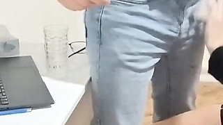 Angry Lady Boss Fucked Hard Her Office Secretary & Made Huge Cumshot on Leather Boots