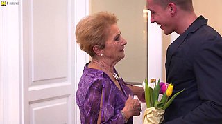Naughty Granny Gets A Visit From Her Toy Boy - MatureNL