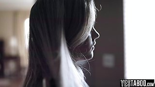 Busty teens threesome with step parents