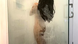 Amateur shower and masturbation