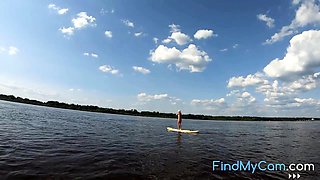 Big-Ass Blonde's Naked Walk on a Paddleboard