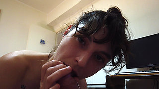 POV Blowjob Delicious Tongue Game in His Cocoon