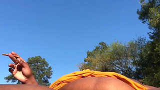 In the Middle of the Parking Flashing My Hairy Pussy