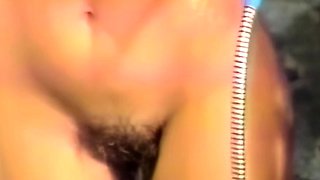 Close up with blonde hottie blowing a large dick