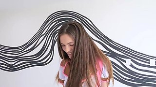 Petite teen slut gets her pink pussy toyed and fucked