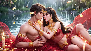 Intense Close-Up Kissing Desi Couple - Gold Jewelry Wali Sexy Indian Girl Aur Muscular Boy Ki Full Passion