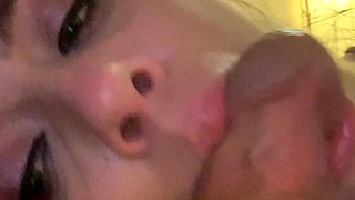 Blowjob cumshot whore gargles pov bukkake fetish cum