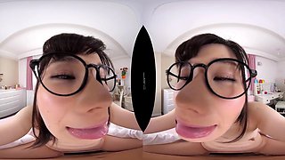 Japanese student shares glasses vr intimate pov moments