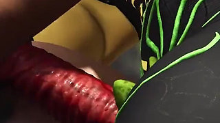 Alien sex! A hot super blonde gets fucked by Anubis on the exoplanet