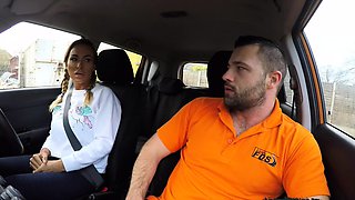 Fake Driving School Busty gym bunny big tits bounce