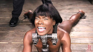 Ana Foxxx Gets Bound, Flogged, and Fucked by Machine Until She Cums