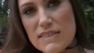 Big natural tits Rucca takes it in her hairy snatch