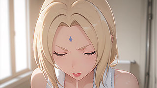 Stepmother Tsunade Accidentally Saw Her Stepson's Huge Penis and Couldn't Resist. Tsunade Cosplay in Hentai Style