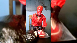 Extreme Breathplay on Mummified Slave in Latex