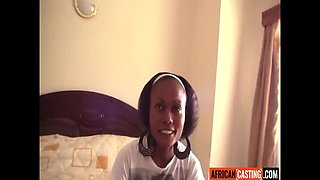 Amateur Skinny Black MILF Rough Doggy Style Fuck By Big White Cock In Homemade Casting