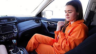 Bad teen Trinity Olsen gets fucked through the hole in her fishnet tights