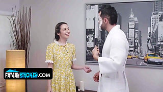 Stepdaughters Give a Sensual Erotic Massage with Happy Ending to Their Stepdads