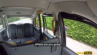 Nice tiny blonde with natural babe getting fisted by the driver - faux taxi
