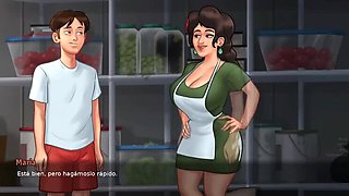 Stepmom and Her Best Friend Can't Stop Fucking the Tenant in Summertime Saga