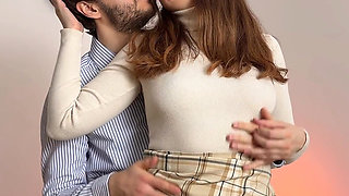 Sensual Office Foreplay Between Boss and Hot Secretary in Black Tights